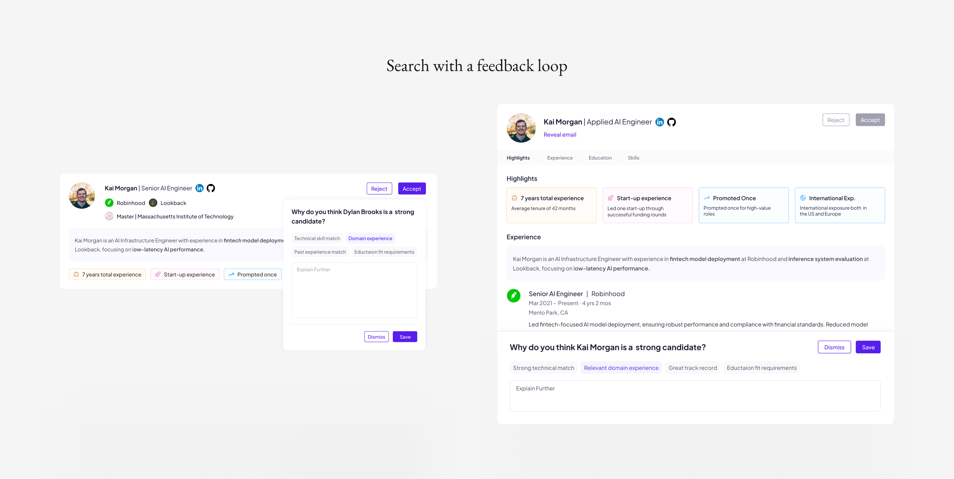 Search feedback mechanism